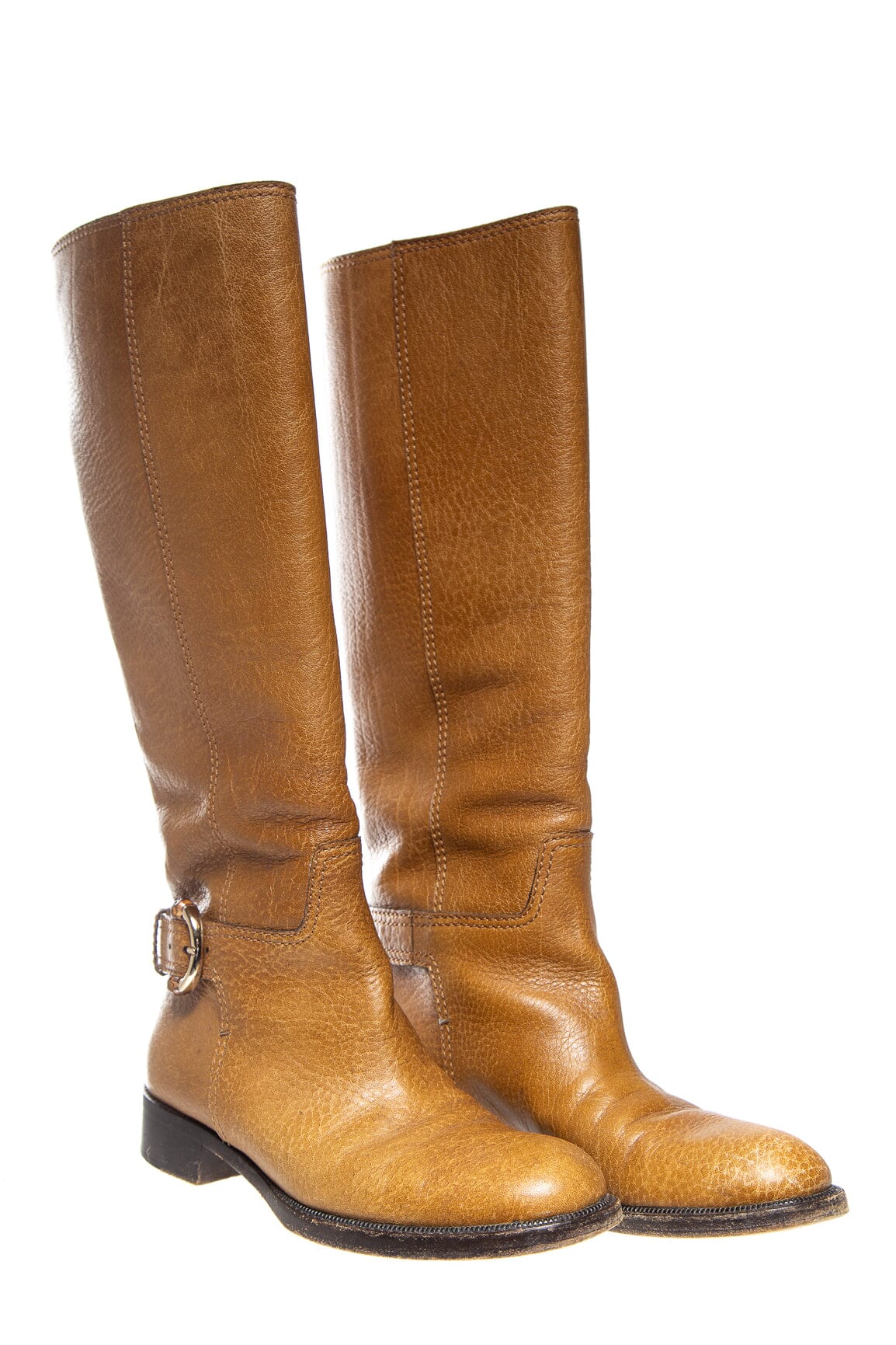 Gucci Tan Leather Riding Boots SZ 38 - Image 2
