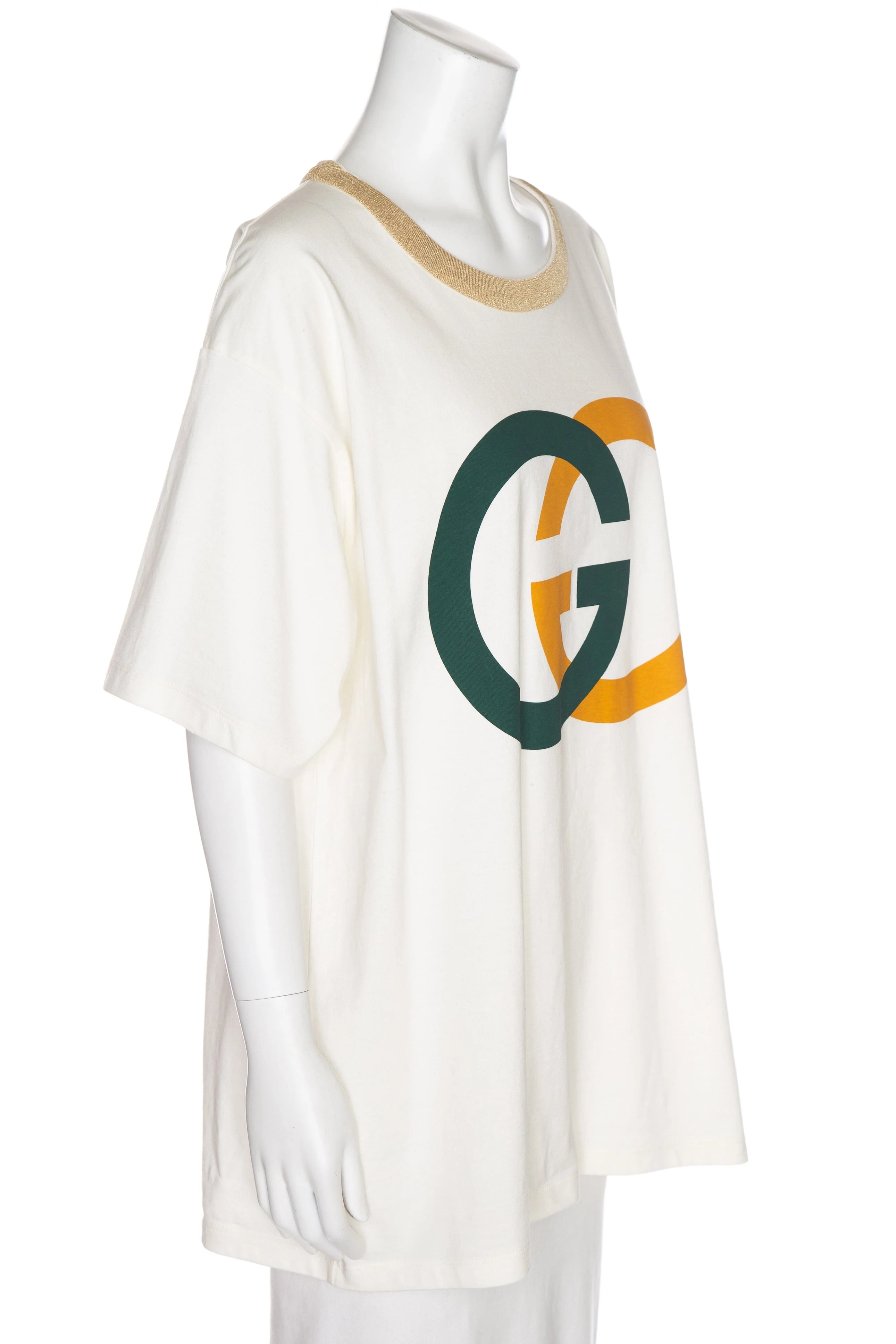 Gucci White and Multi Interlocking GG T-Shirt SZ L - Image 2