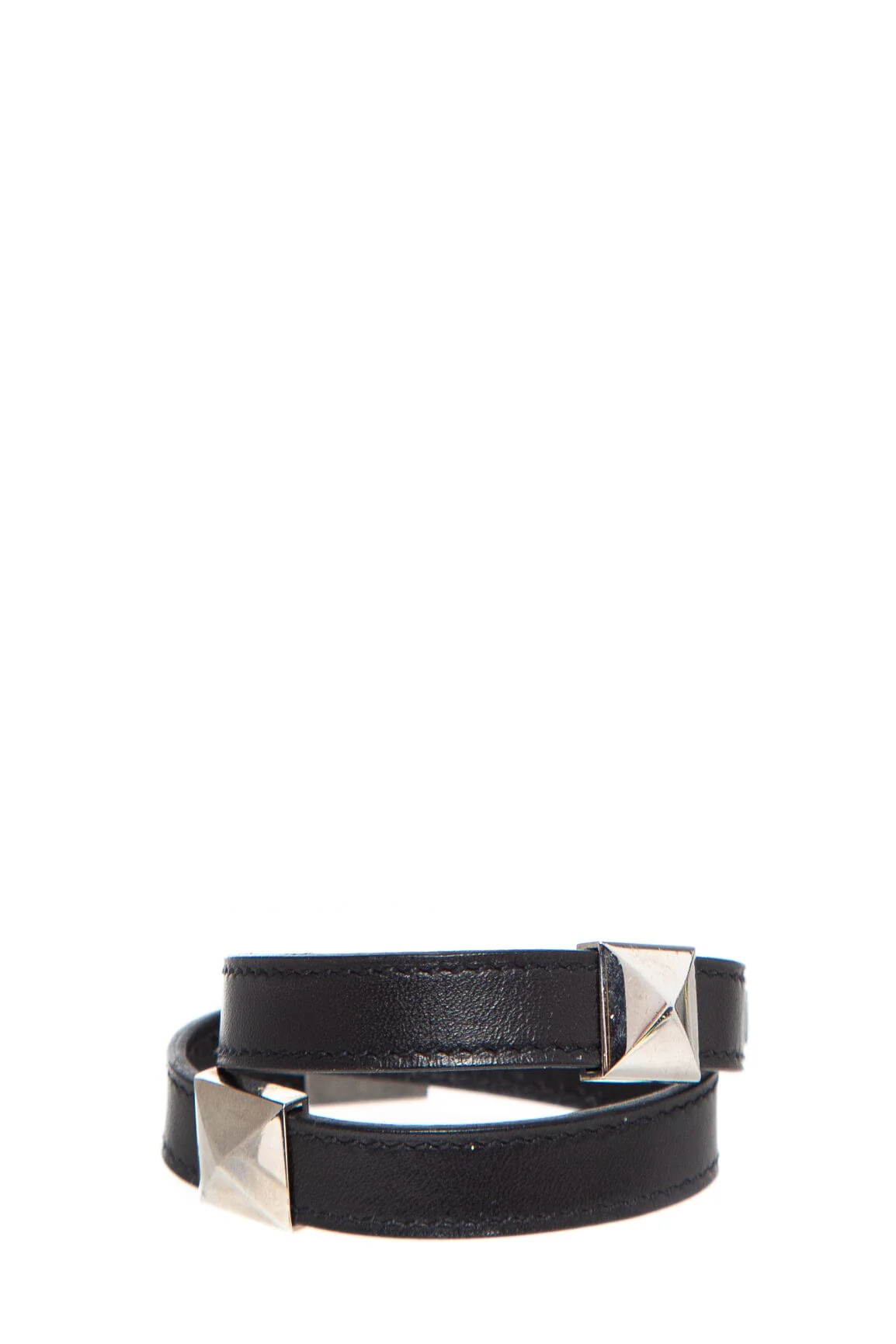 Hermès Black Leather Medor Double Tour Bracelet