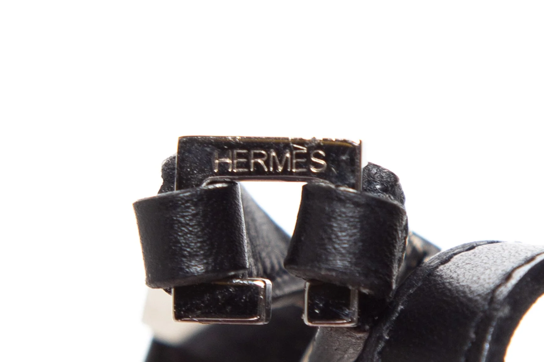 Hermès Black Leather Medor Double Tour Bracelet - Image 4