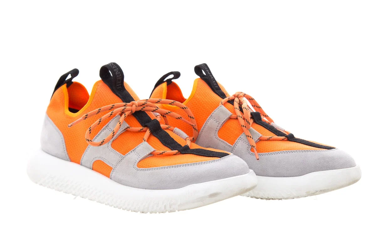 Hermès Duel Neon Orange Sneakers SZ 37 - Image 3