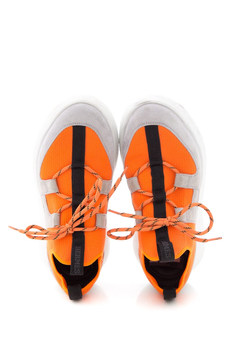 Hermès Duel Neon Orange Sneakers SZ 37 - Image 4