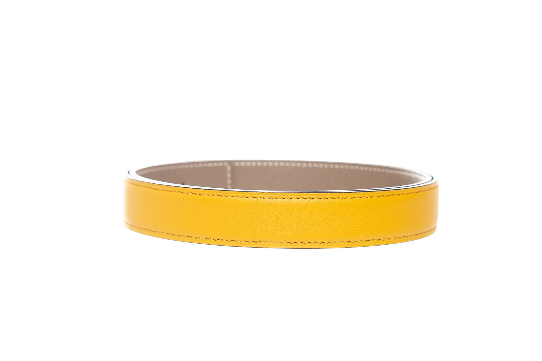 Hermès Grey and Yellow Reversible Leather Belt SZ 80/31 - Image 3