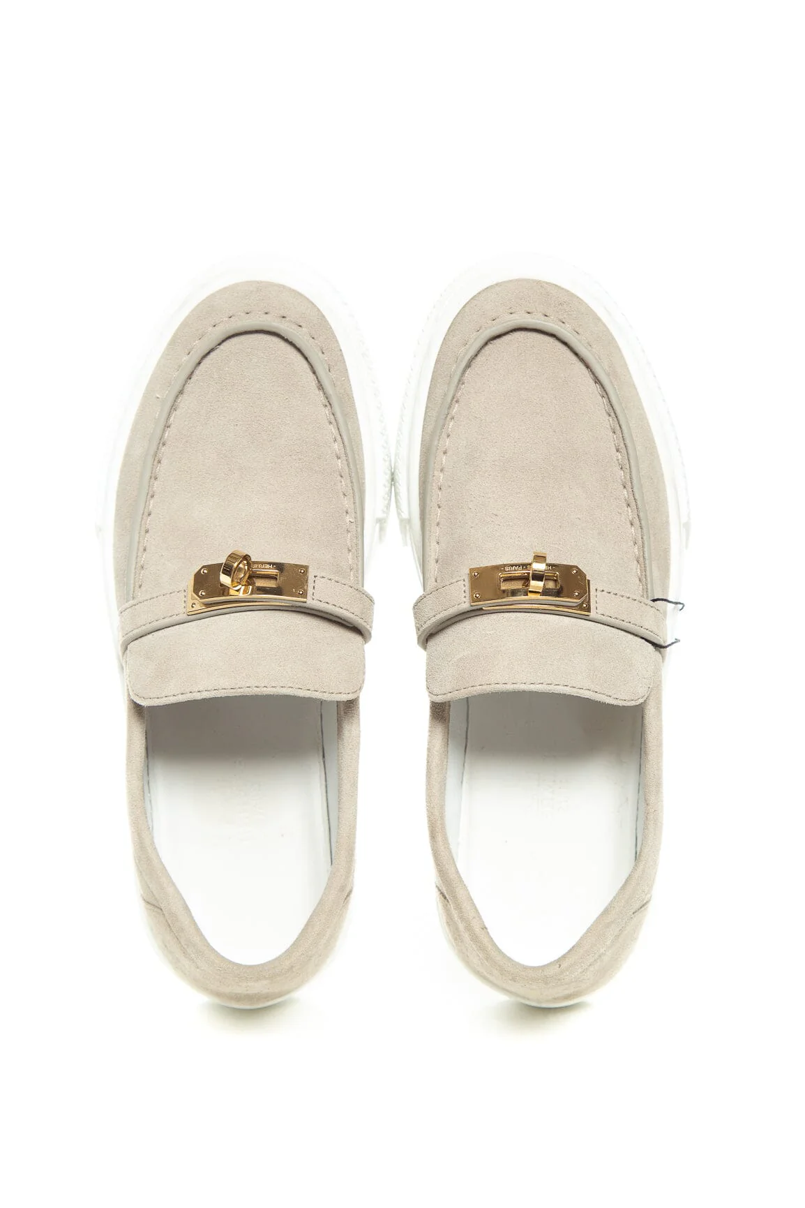 Hermès Grey Suede Game Kelly Sneakers SZ 35 - Image 5