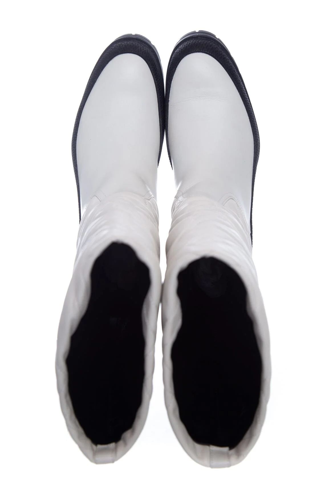 Hermès Ivory Quilted Fuji Leather Rain Boots SZ 39 - Image 5