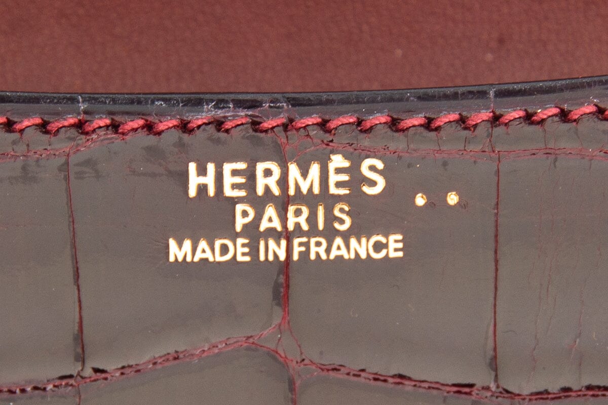 Hermès Shiny Niloticus Croc Constance 24 Bordeaux Handbag - Image 7