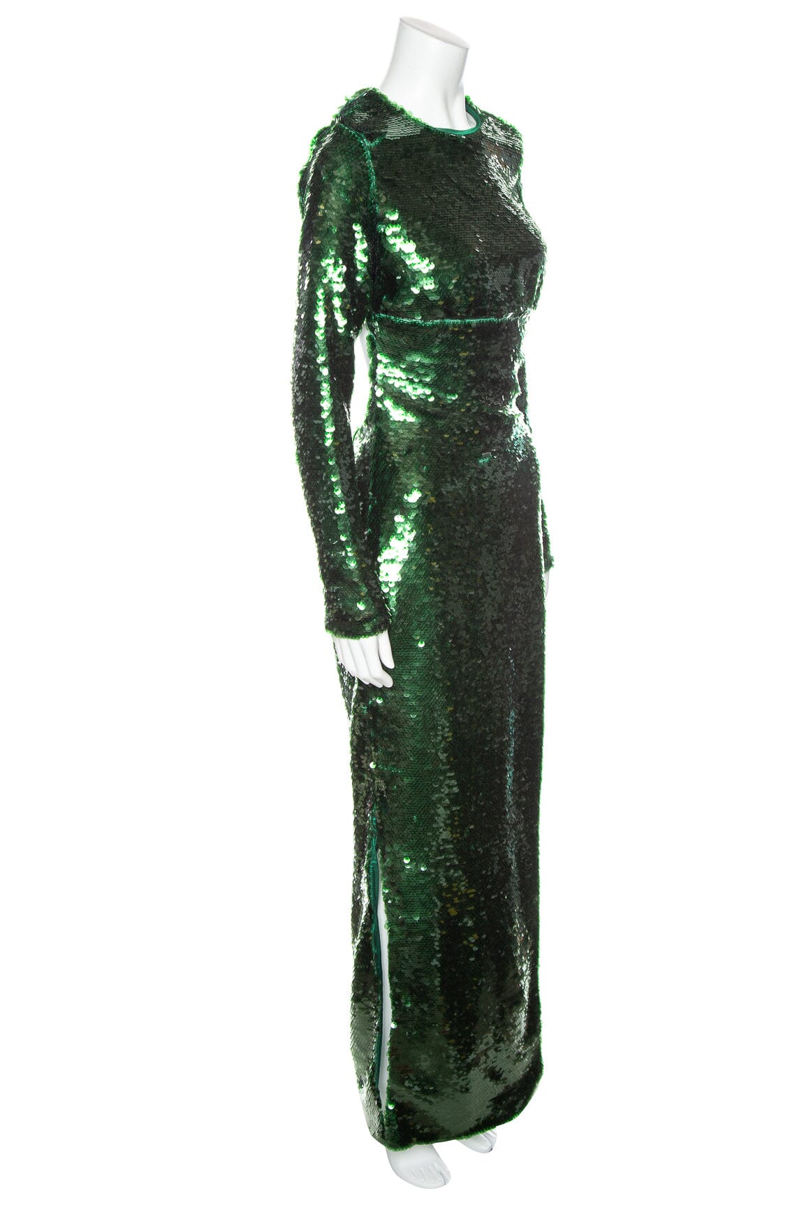 House Of CB Green Fully Sequin Long Sleeve Dress SZ S - Image 2