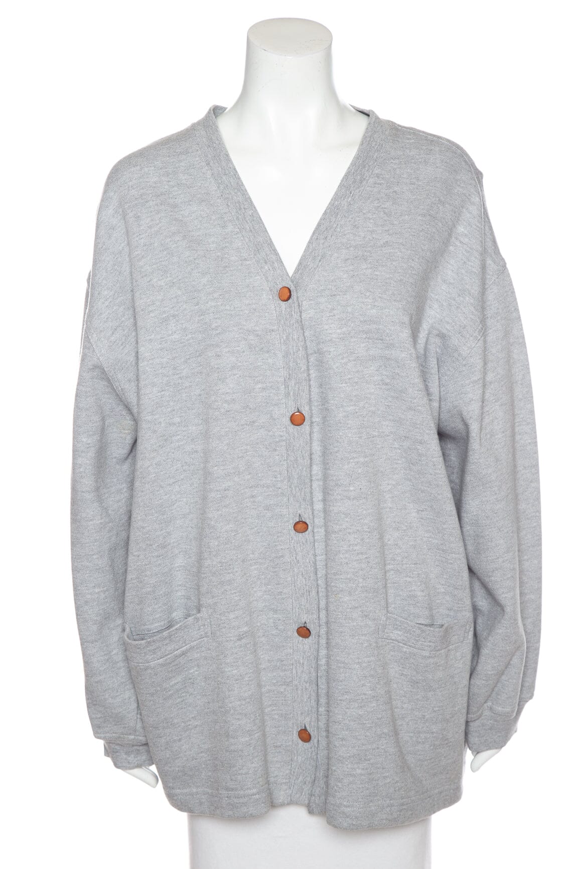 Isaac Mizrahi Grey Cotton Oversized Button Up Cardigan SZ N/A