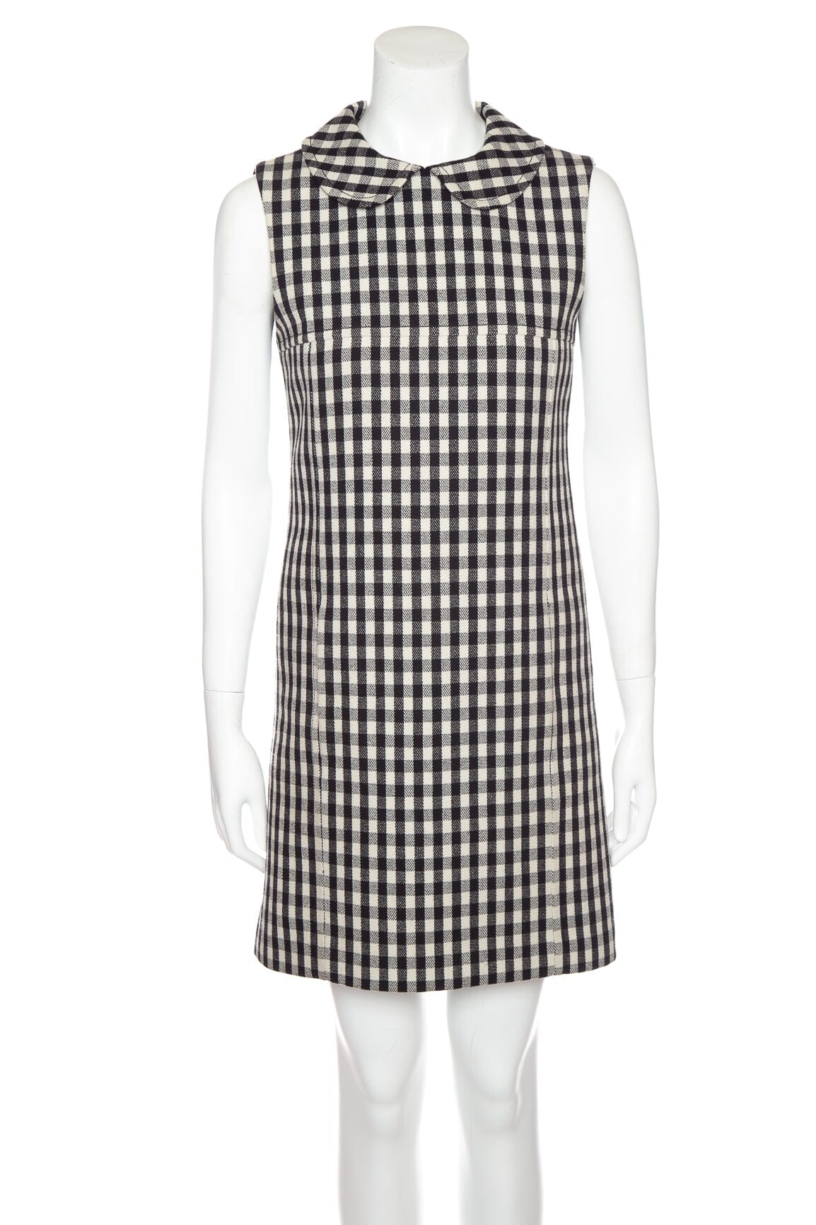 Jil Sander Black and White Check Print Mini Dress SZ 34
