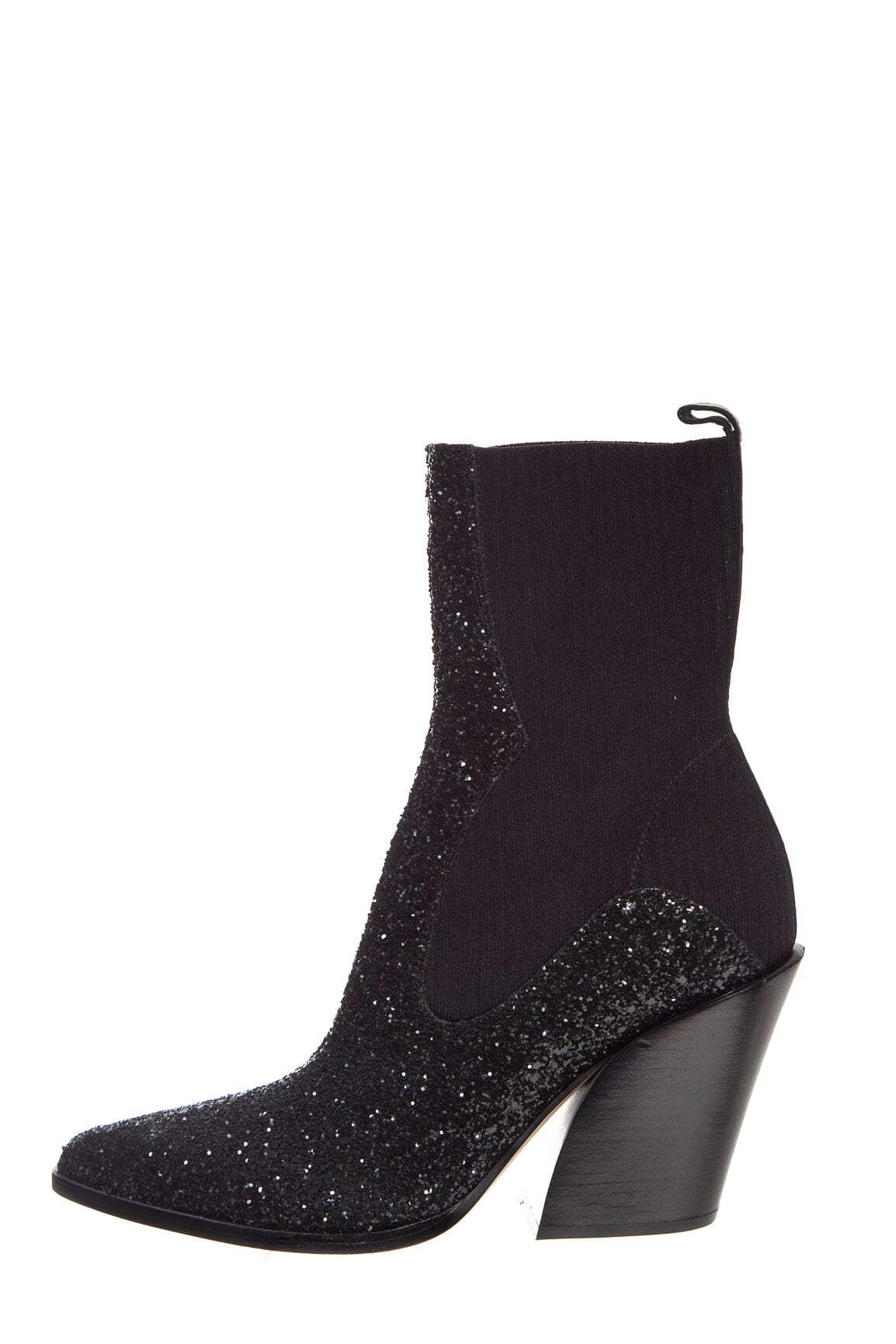 Jimmy Choo Black Glitter Cowboy Style Boots SZ 37