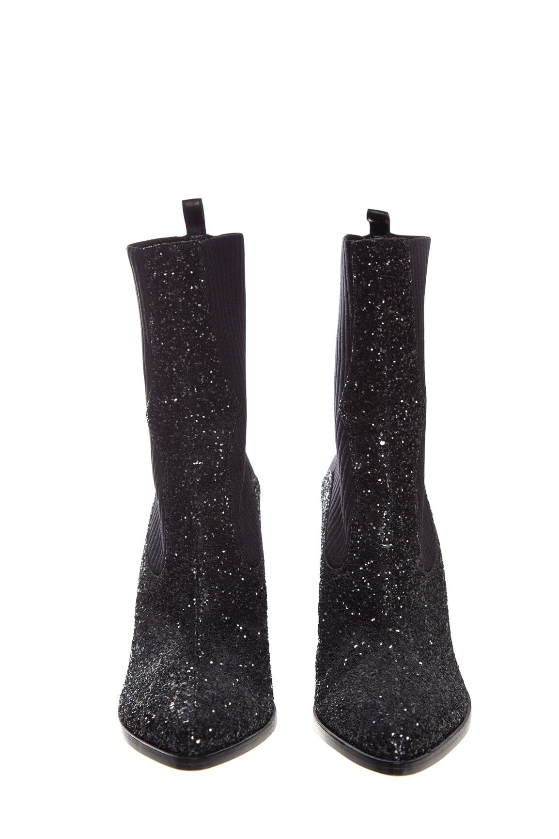 Jimmy Choo Black Glitter Cowboy Style Boots SZ 37 - Image 2