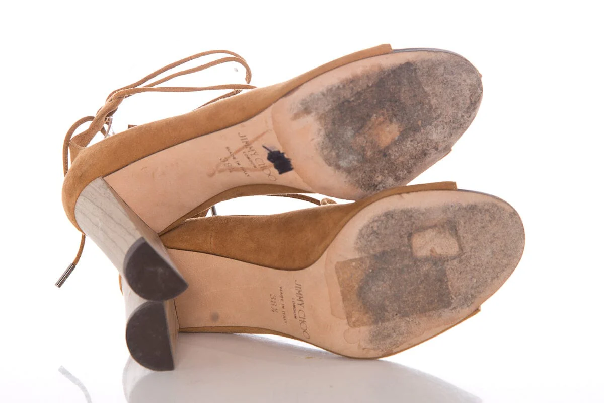 Jimmy Choo Brown Lace-Up Heels SZ 38.5 - Image 7