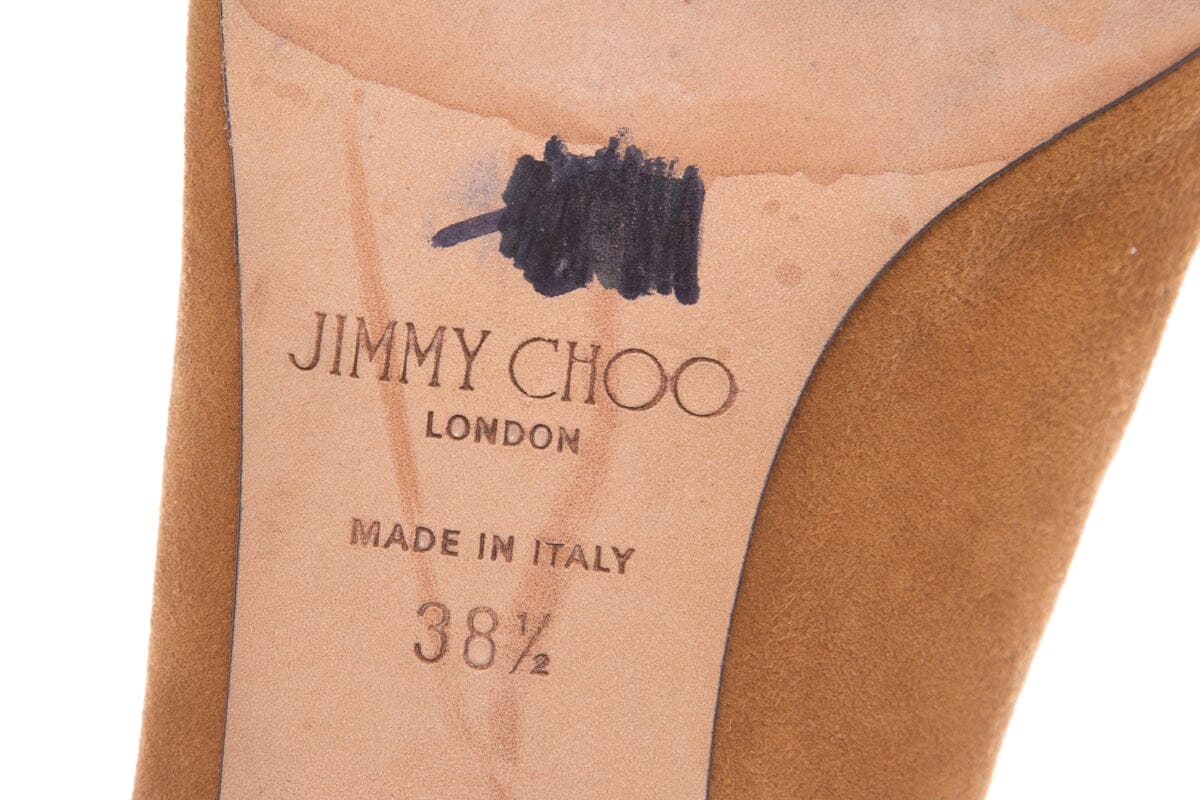 Jimmy Choo Brown Lace-Up Heels SZ 38.5 - Image 8
