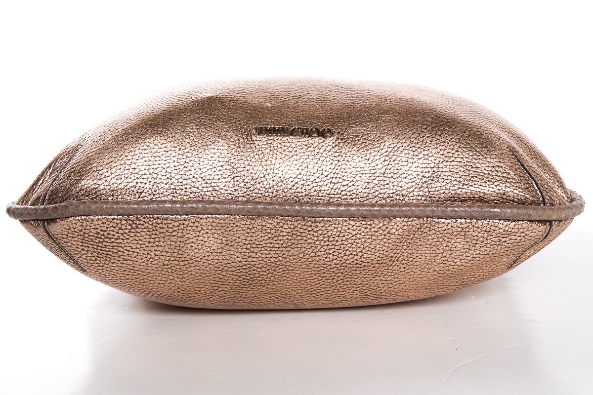 Jimmy Choo Champagne Pebbled Leather Shoulder Bag - Image 4