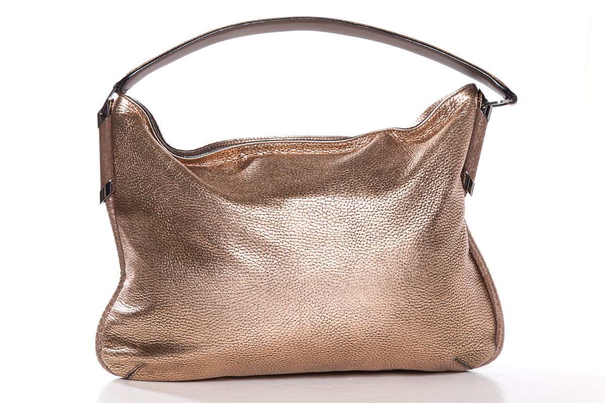 Jimmy Choo Champagne Pebbled Leather Shoulder Bag - Image 5