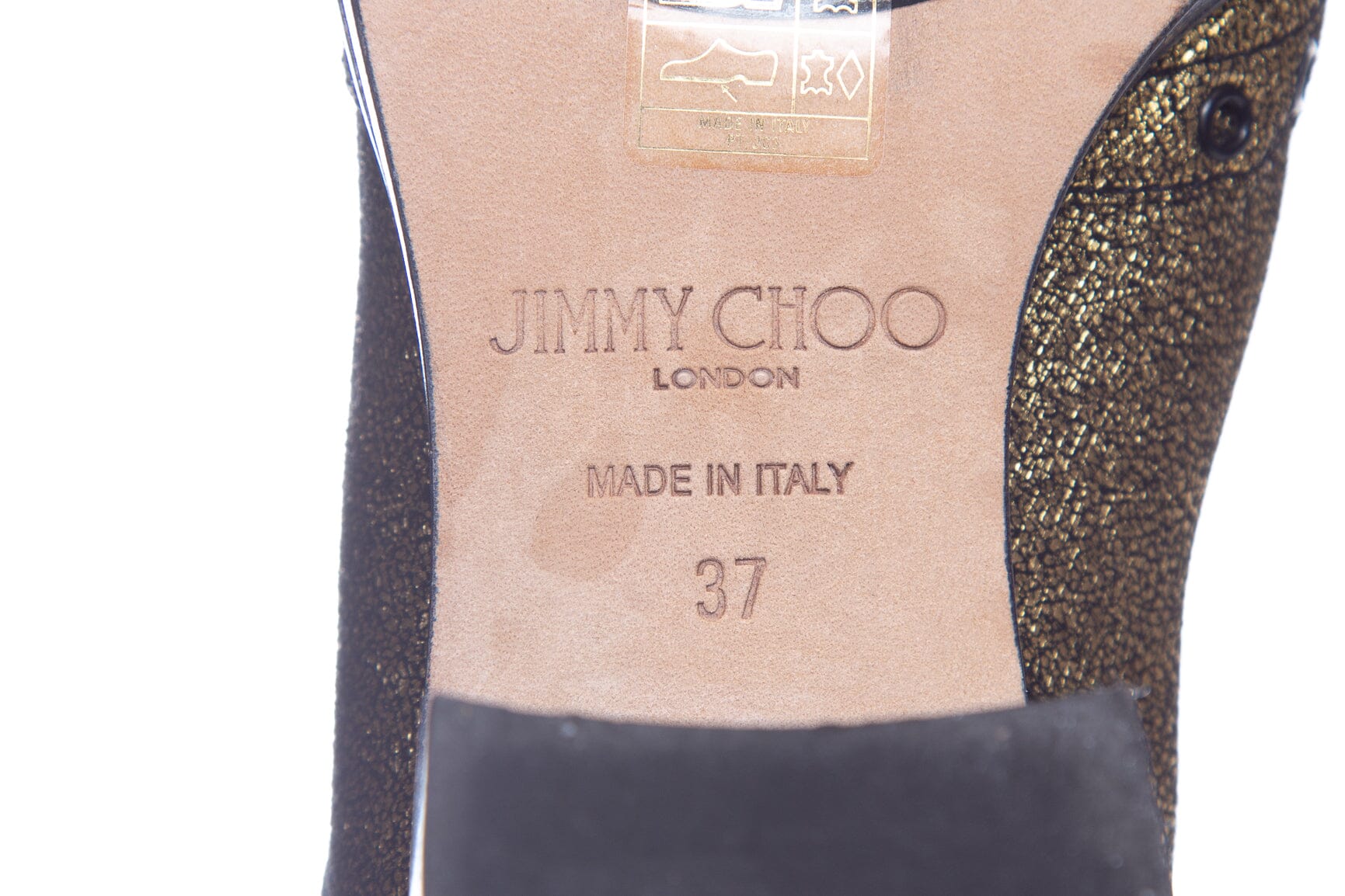 Jimmy Choo Gold Heel Combat Booties SZ 37 - Image 7