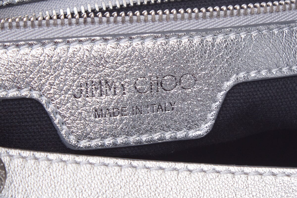 Jimmy Choo Silver Leather Handbag - Image 6