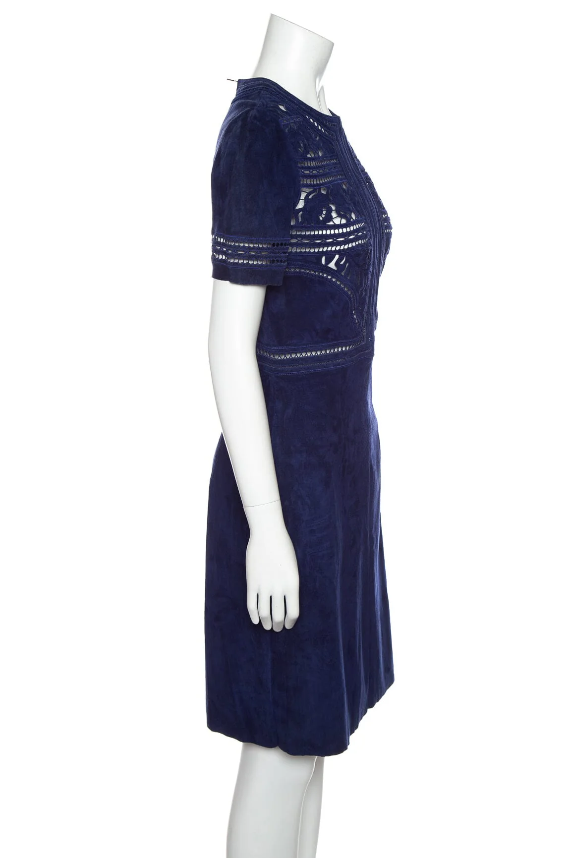 Jitrois Blue Suede Laser Cut Dress SZ 40 NWT - Image 2