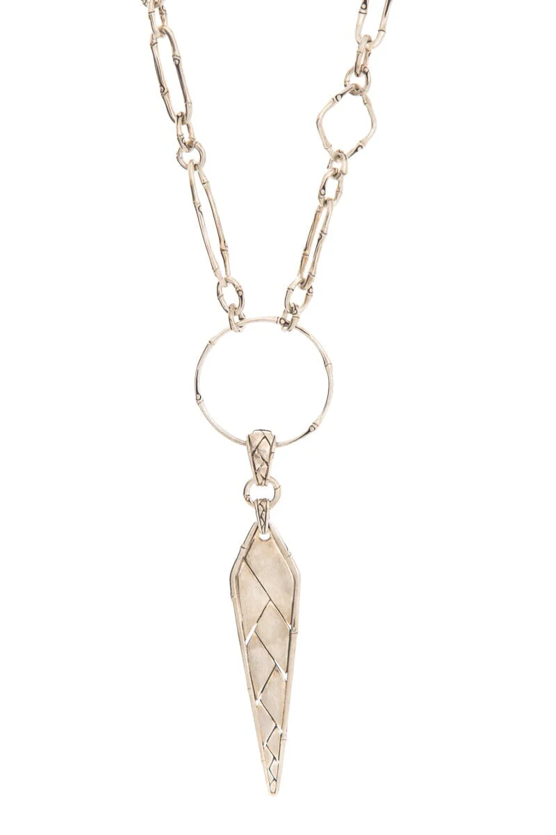 John Hardy Silver Abstract Chain Necklace