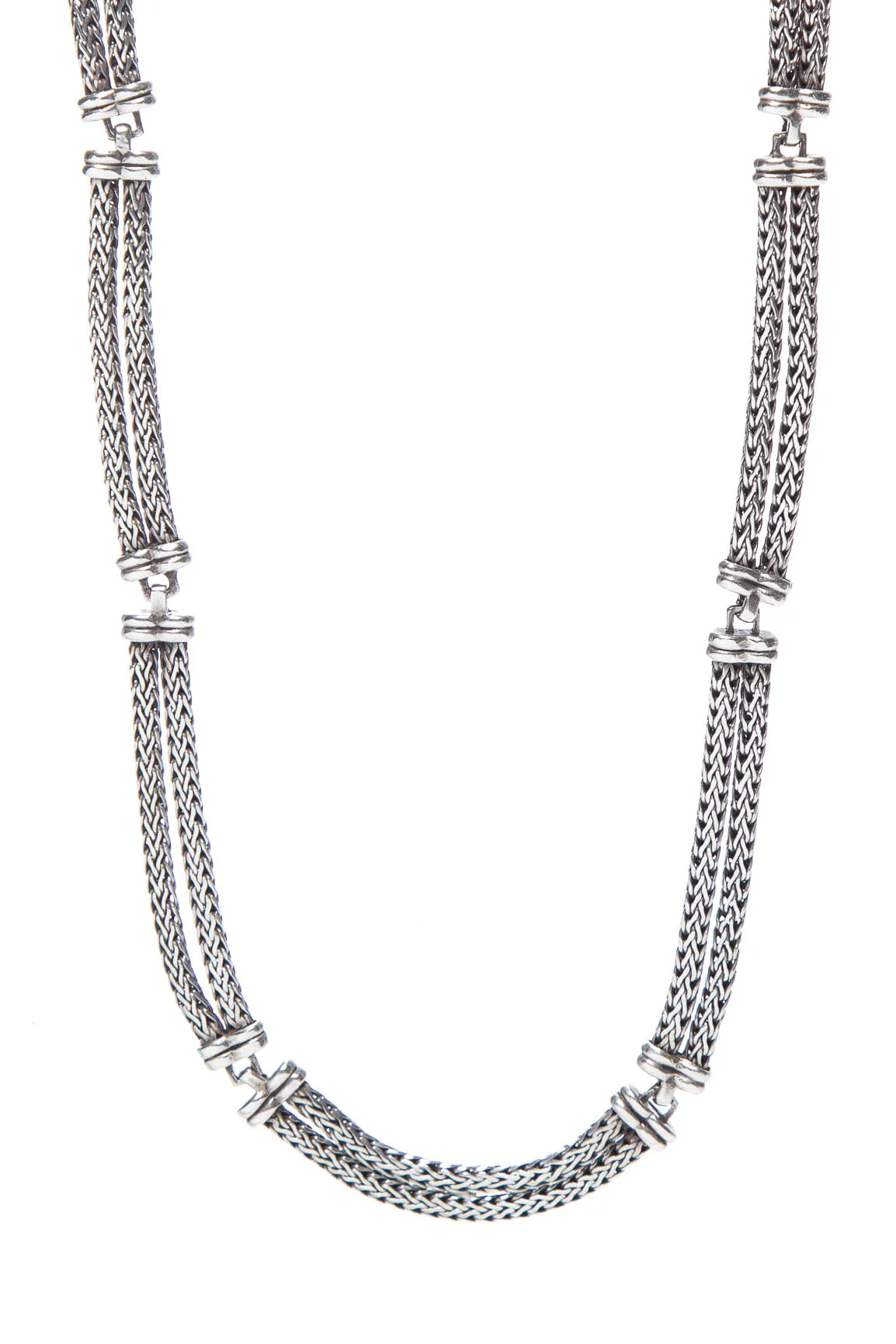 John Hardy Sterling Silver Double Cable Woven Choker