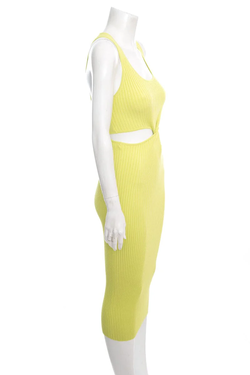 Jonathan Simkhai Lime Ribbed Fitted Sleeveless Dress SZ S - Image 2