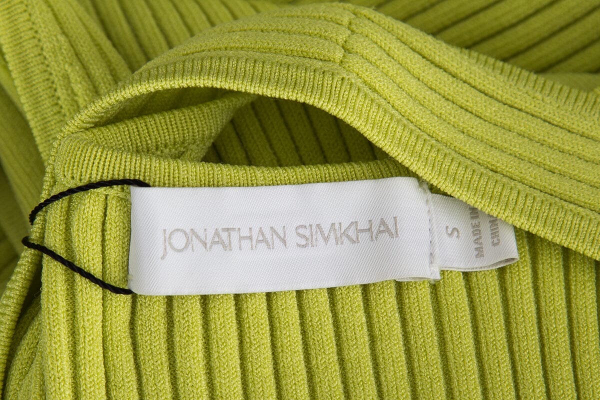 Jonathan Simkhai Lime Ribbed Fitted Sleeveless Dress SZ S - Image 4
