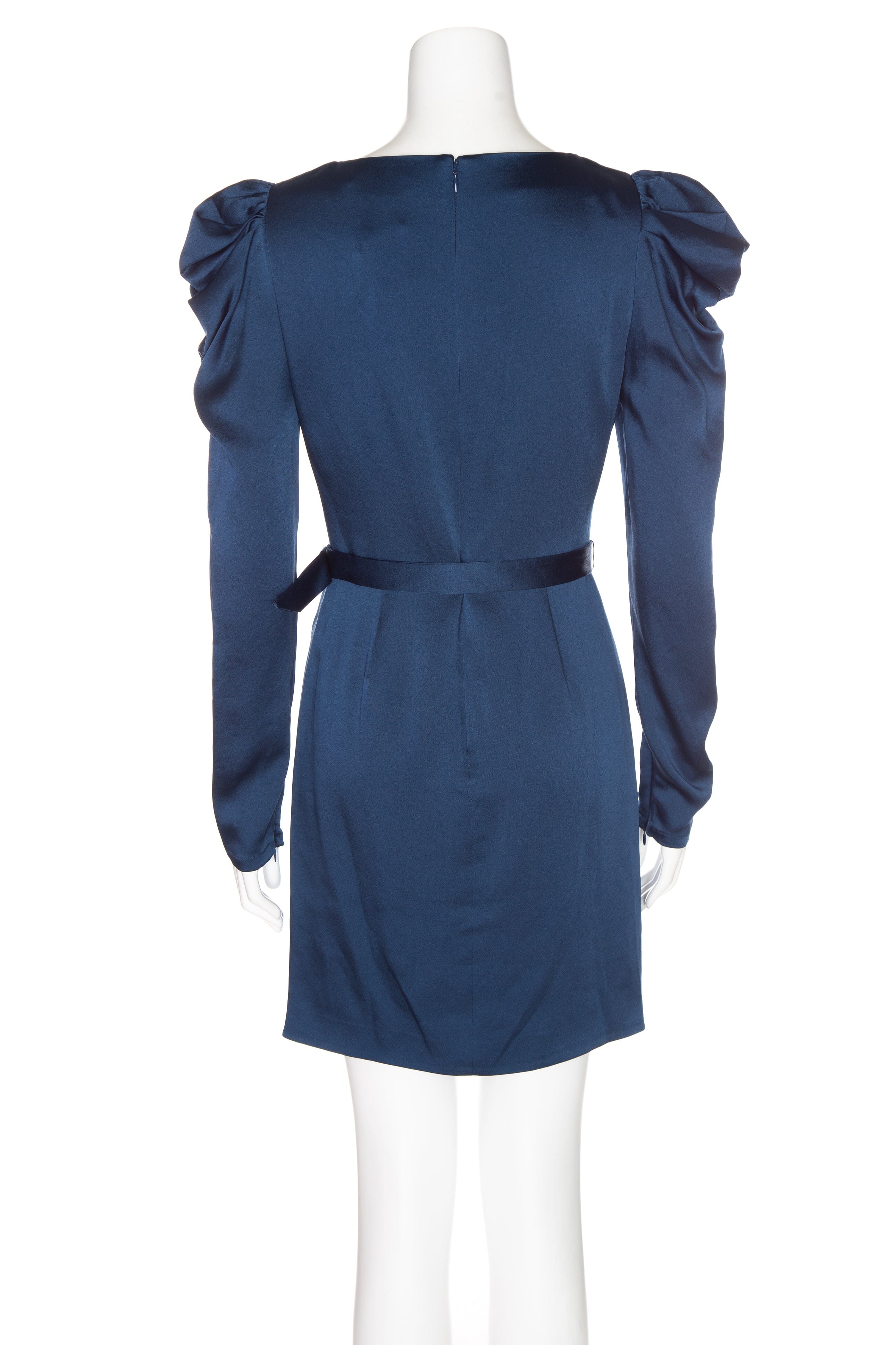 Jonathan Simkhai Navy Satin Long Sleeve Dress SZ 4 NWT - Image 3