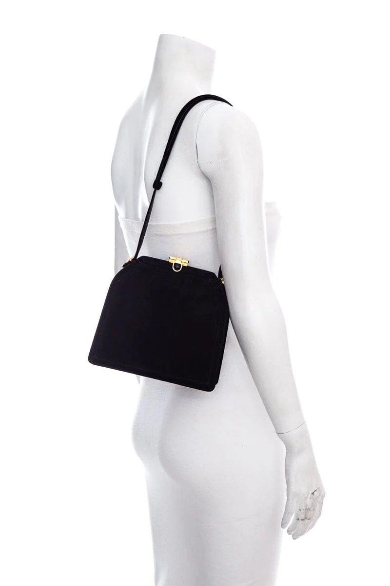 Judith Leiber Black Suede Handbag - Image 2