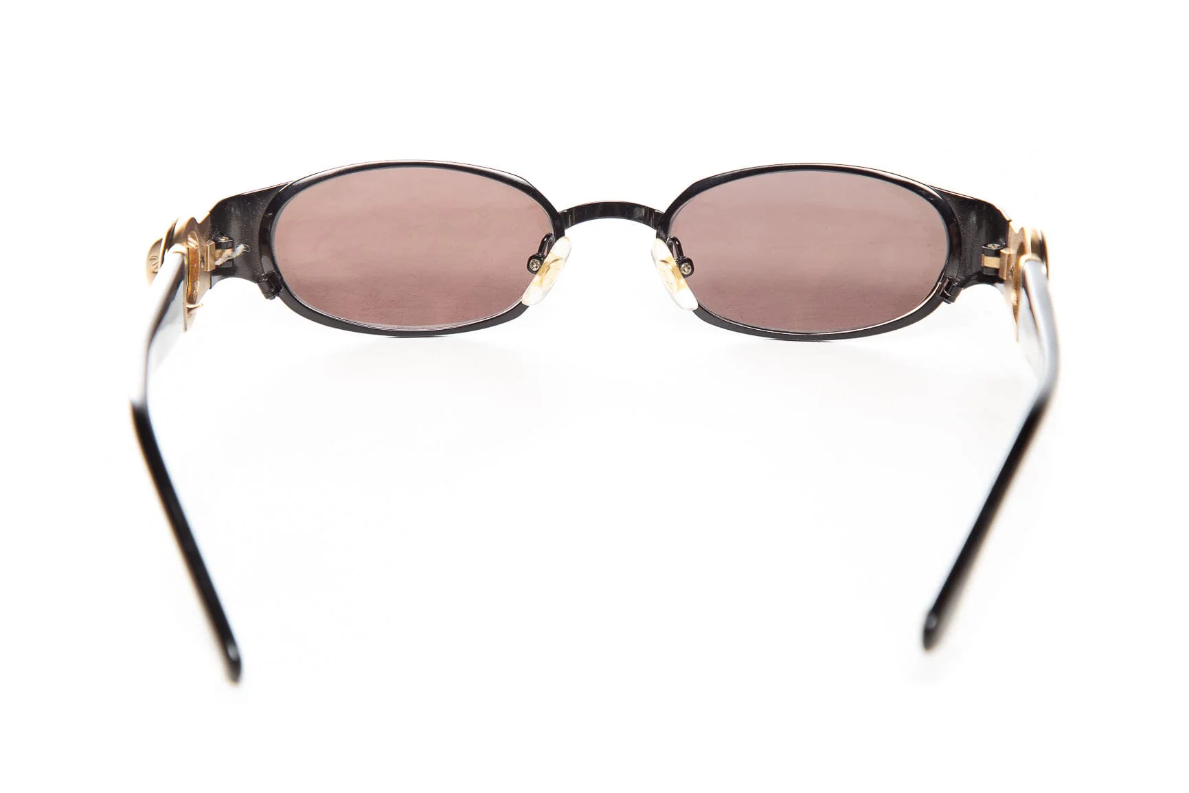 Kieselstein-Cord Black Gold Tone Metal Moon Ring Detail Sunglasses - Image 4