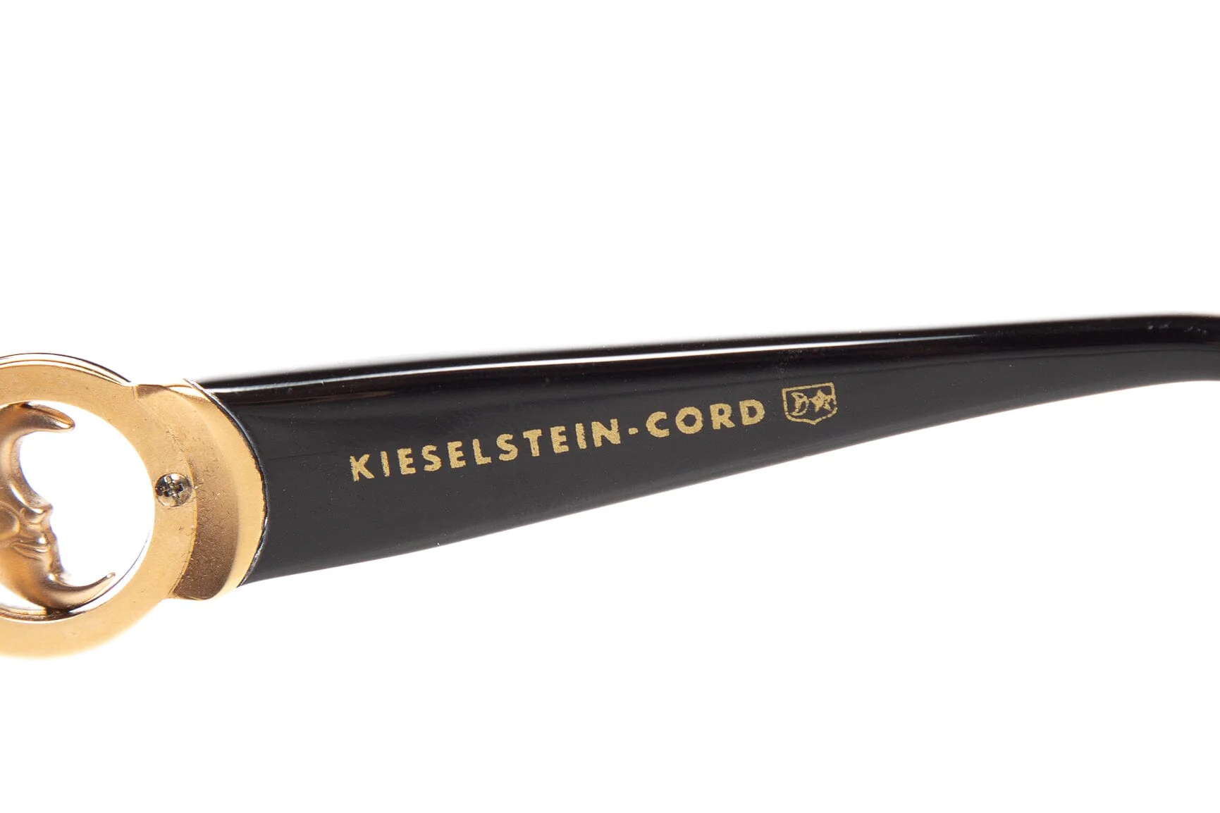 Kieselstein-Cord Black Gold Tone Metal Moon Ring Detail Sunglasses - Image 6