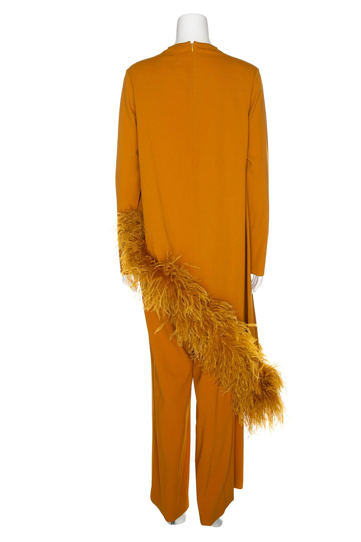 La Pointe Mustard Feather Detail Top and Wide Leg Pant Set SZ XS/6 NWT - Image 3