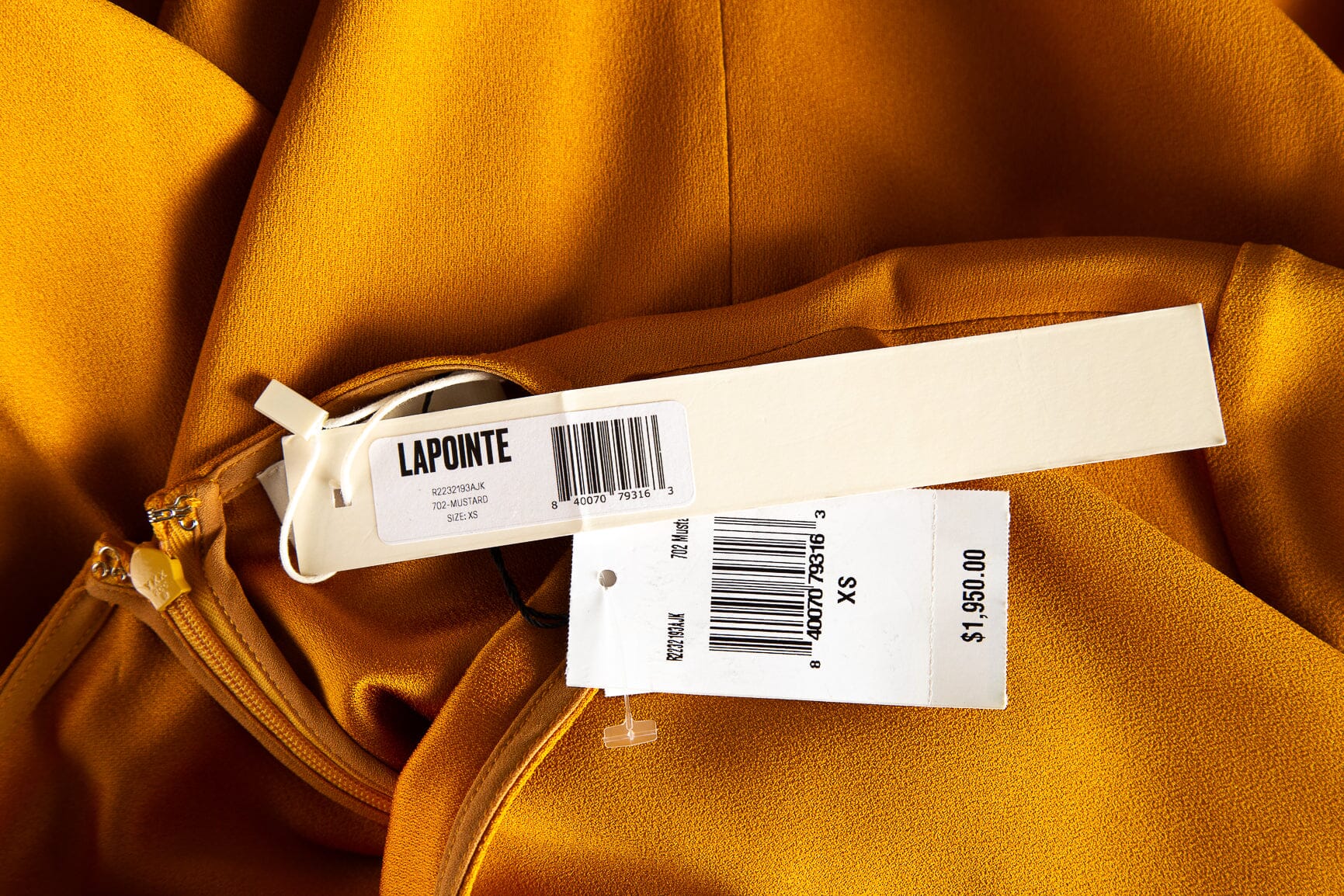 La Pointe Mustard Feather Detail Top and Wide Leg Pant Set SZ XS/6 NWT - Image 4