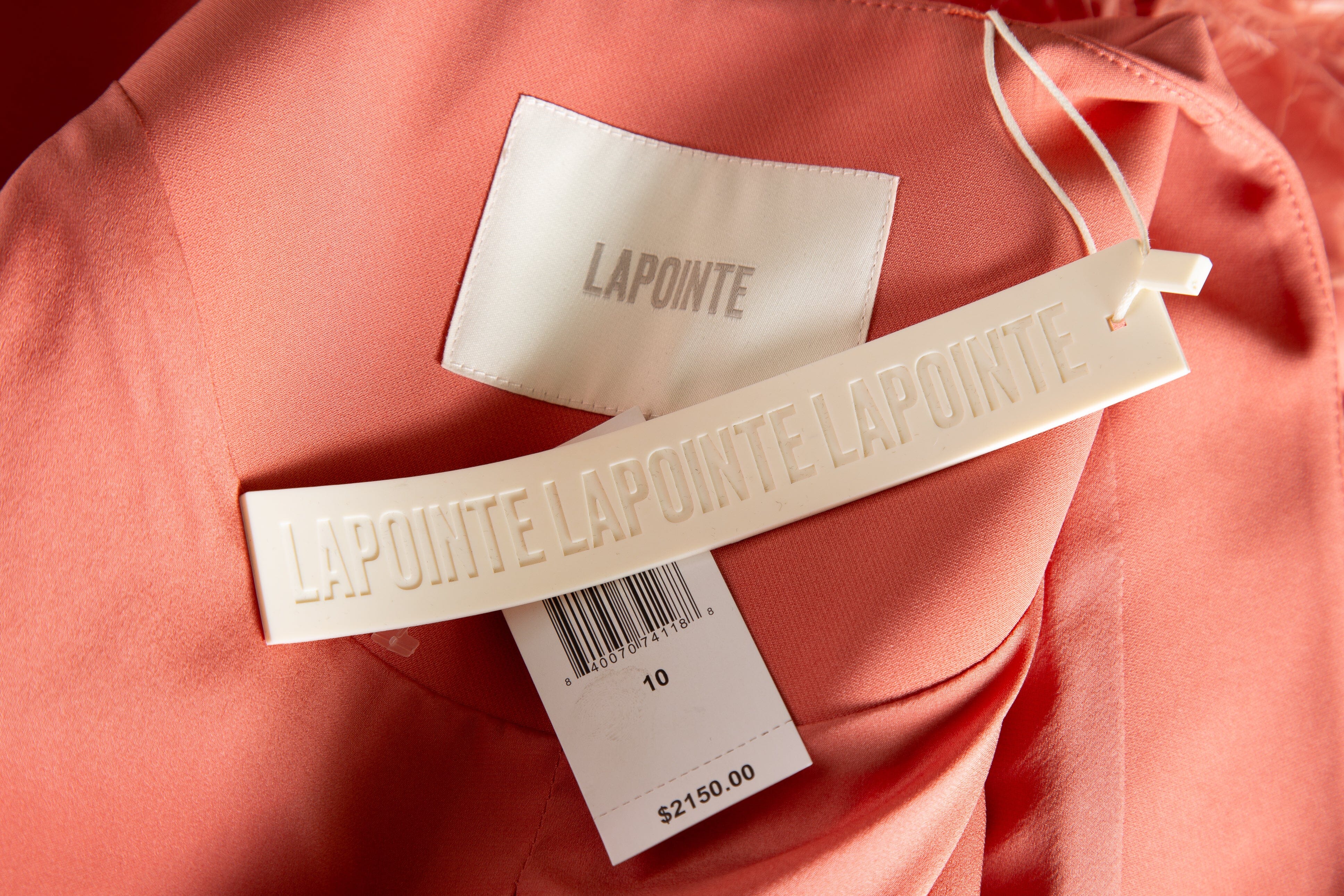 La Pointe Salmon 3 PC Feather Blazer, Tank, and Pant Set SZ M/L NWT - Image 5