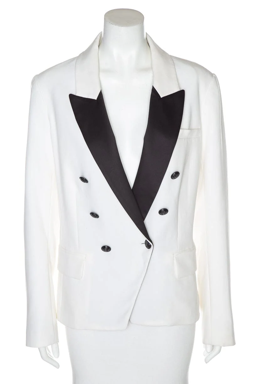 Lagence White and Black Double Breasted Blazer SZ 12