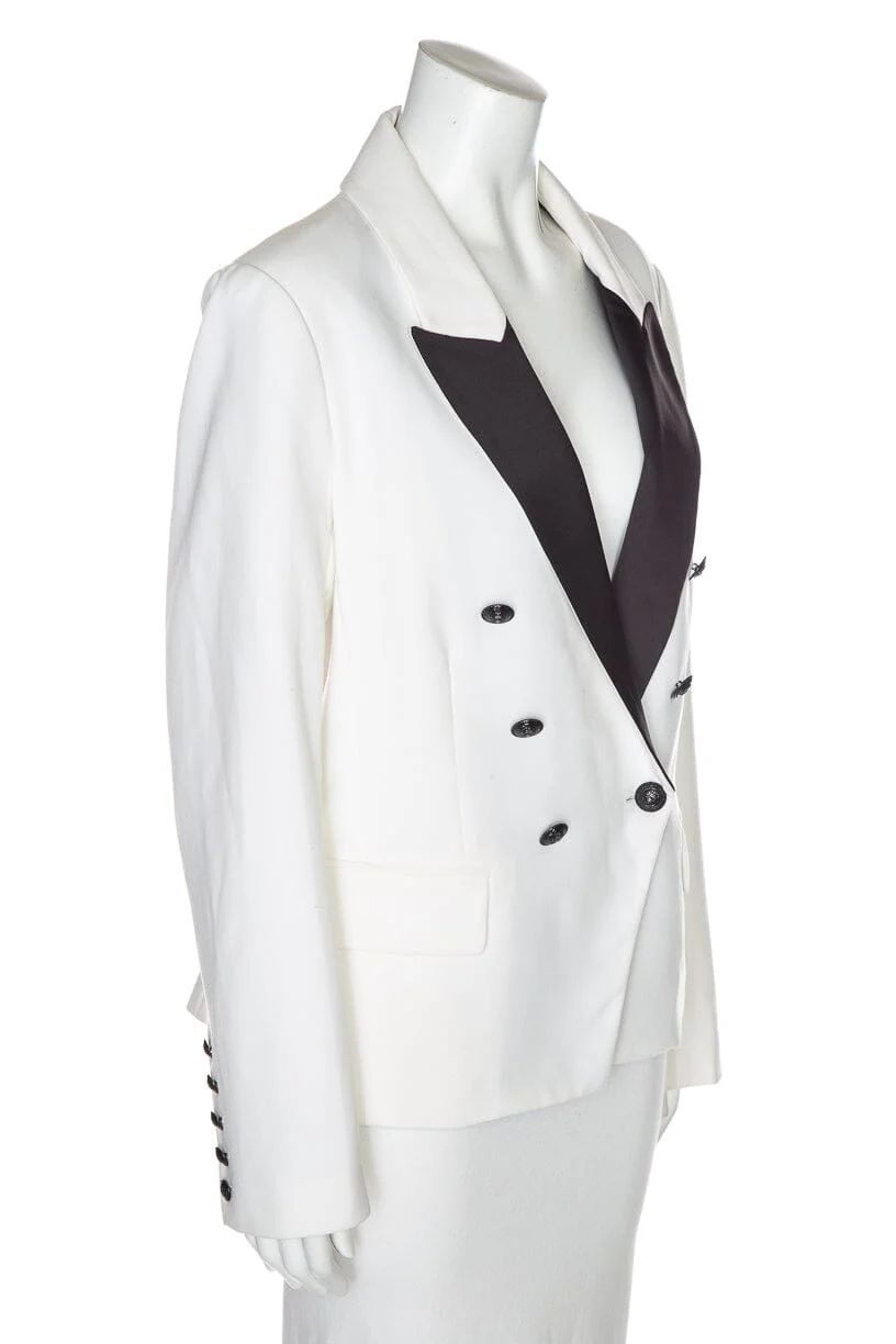 Lagence White and Black Double Breasted Blazer SZ 12 - Image 2
