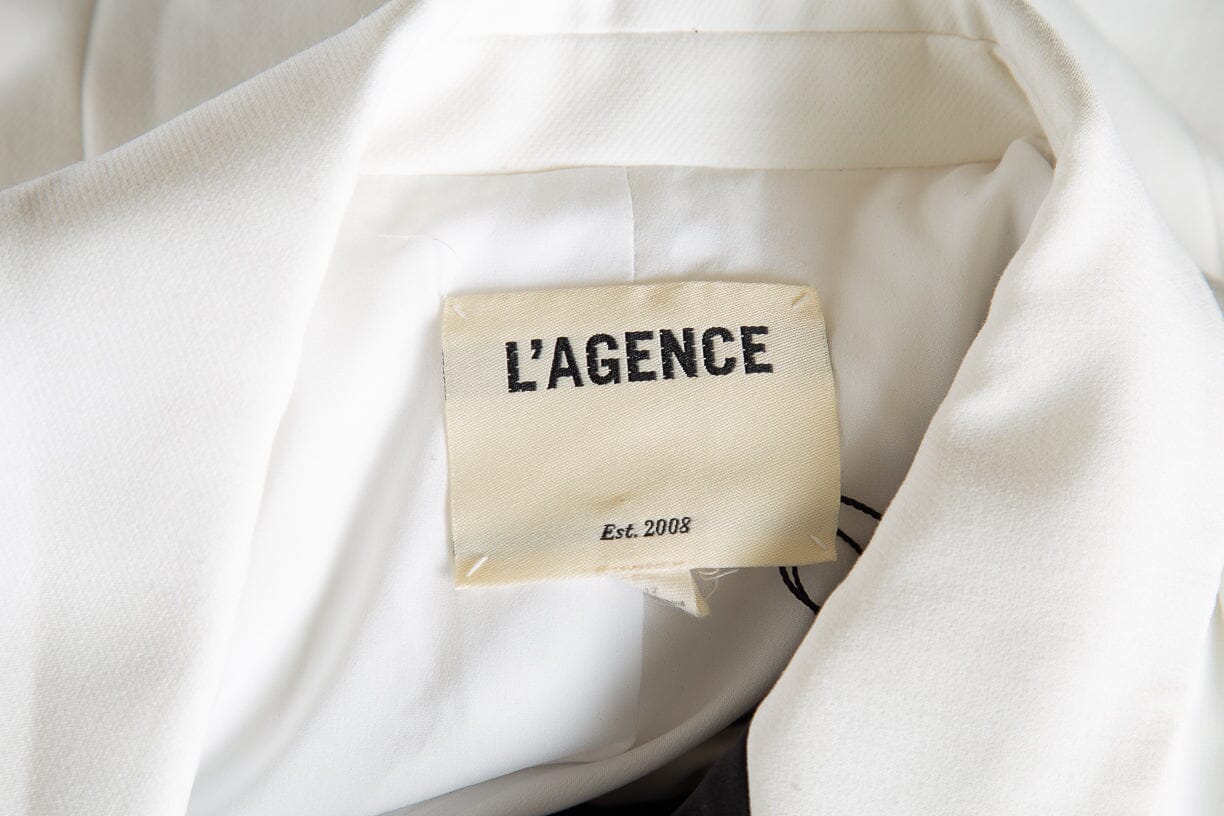 Lagence White and Black Double Breasted Blazer SZ 12 - Image 4