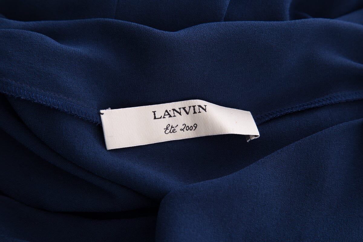 Lanvin 2009 Navy Silk Dress SZ 40 - Image 4