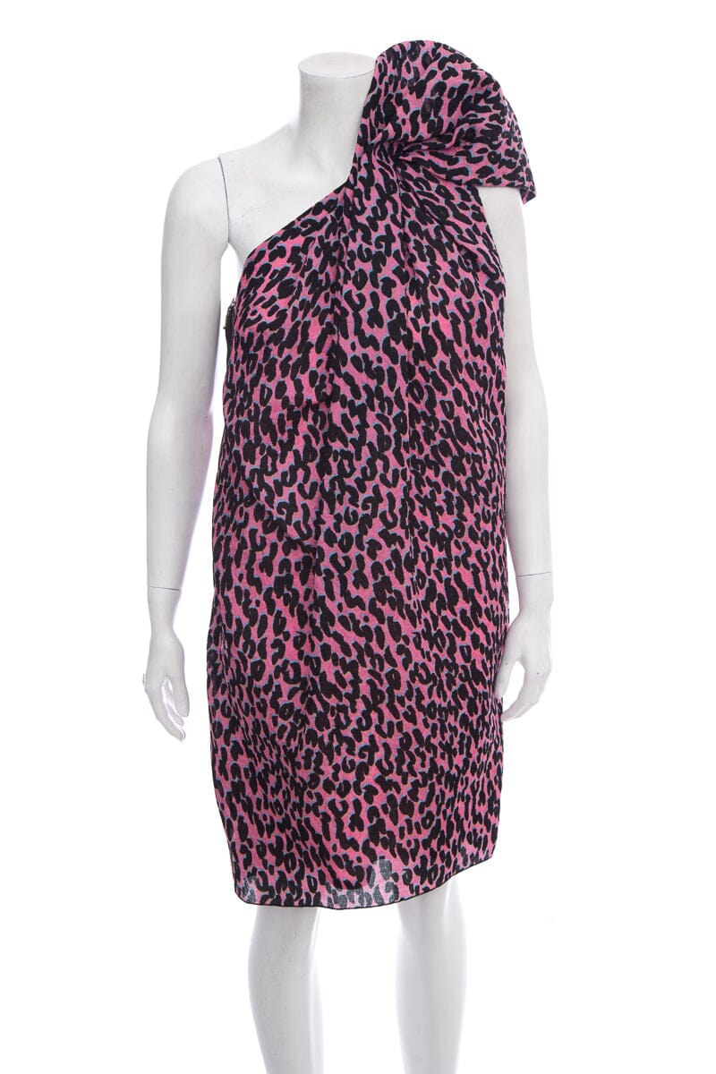 Lanvin Pink & Black Leopard Dress SZ 36