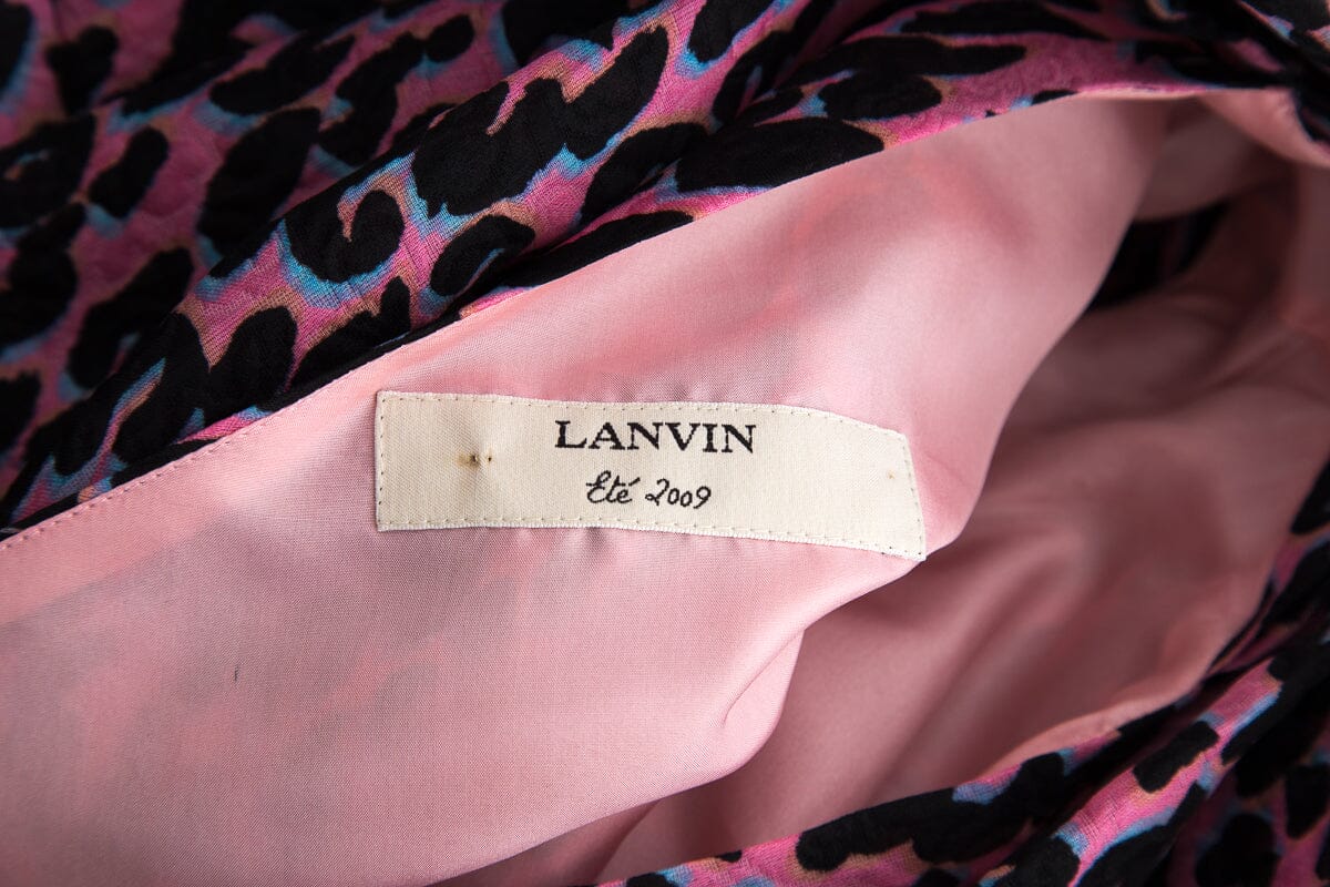 Lanvin Pink & Black Leopard Dress SZ 36 - Image 4