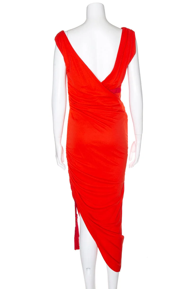 Lanvin Poppy Red Midi Dress SZ M NWT - Image 3