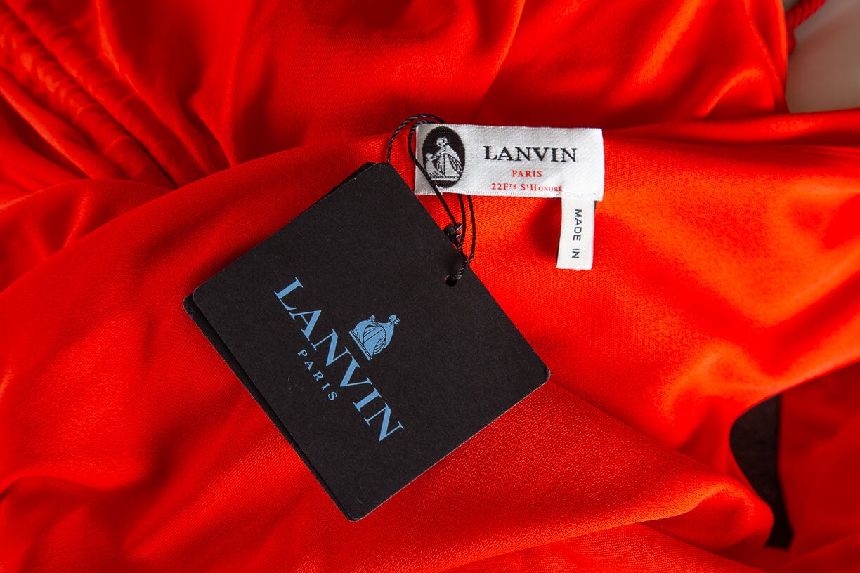Lanvin Poppy Red Midi Dress SZ M NWT - Image 4