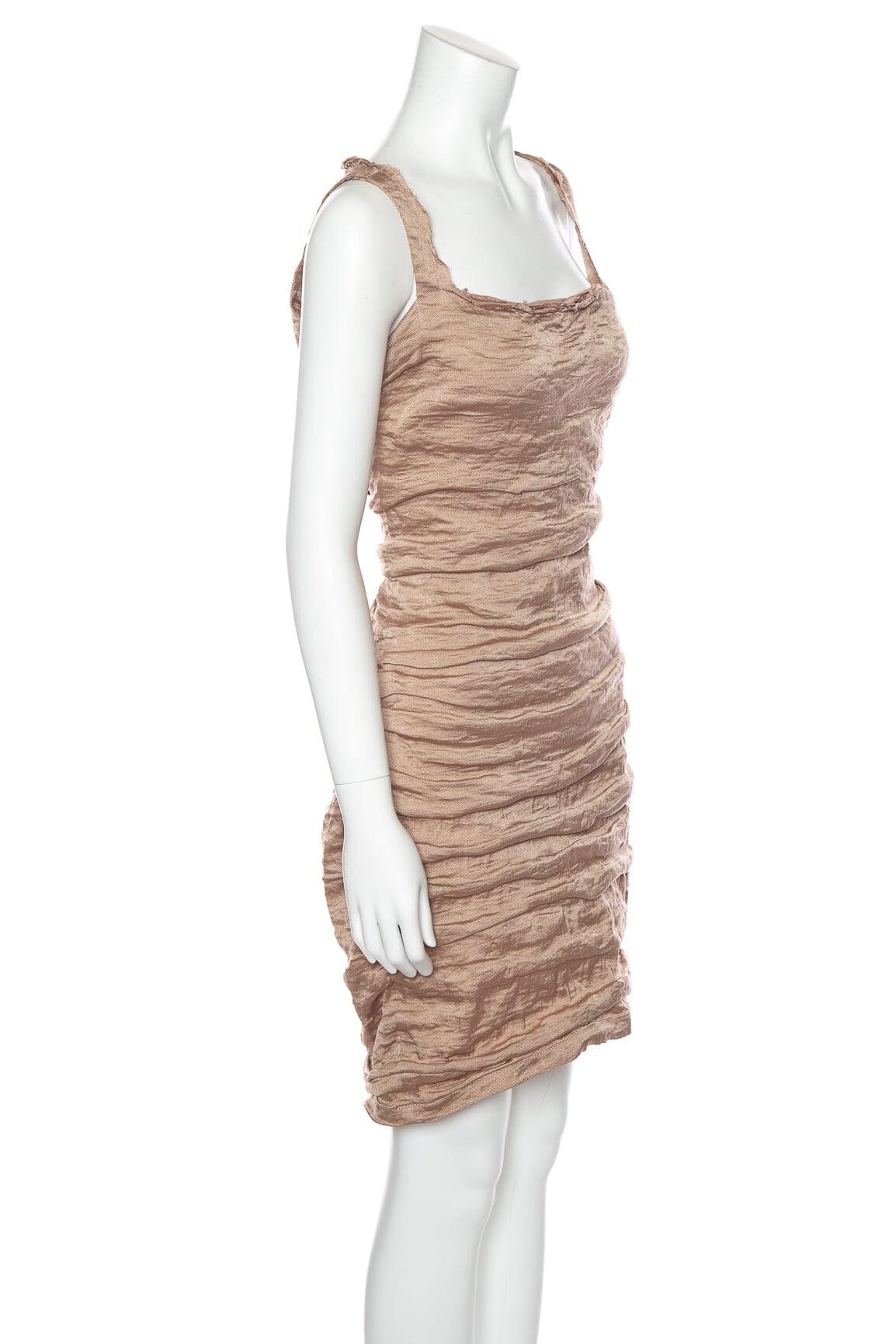 Lanvin Rose Gold Wrinkle Effect Mini SZ 44 - Image 2