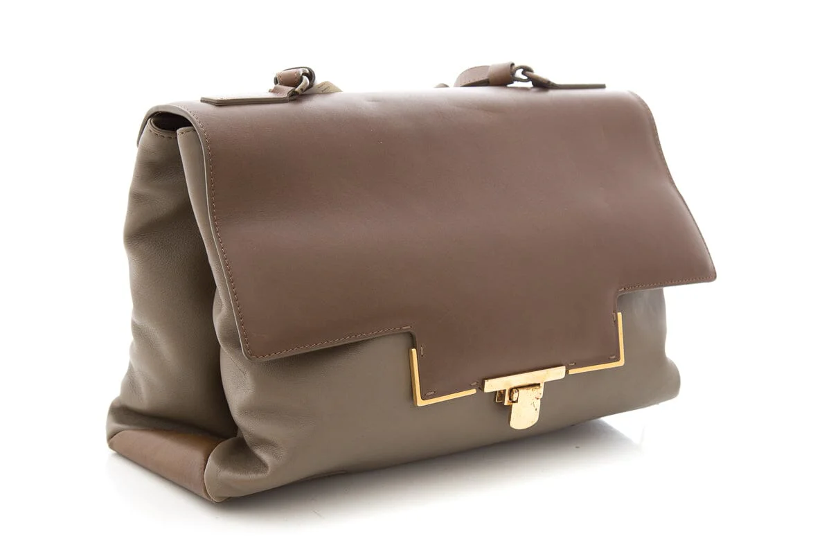 Lavin Paris Brown & Grey Leather Shoulder Bag - Image 3