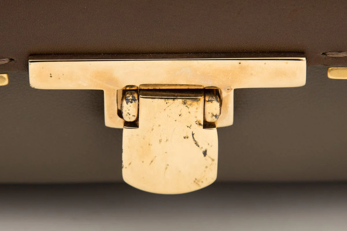 Lavin Paris Brown & Grey Leather Shoulder Bag - Image 6