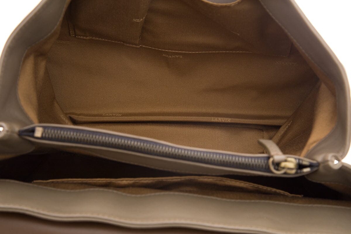 Lavin Paris Brown & Grey Leather Shoulder Bag - Image 7