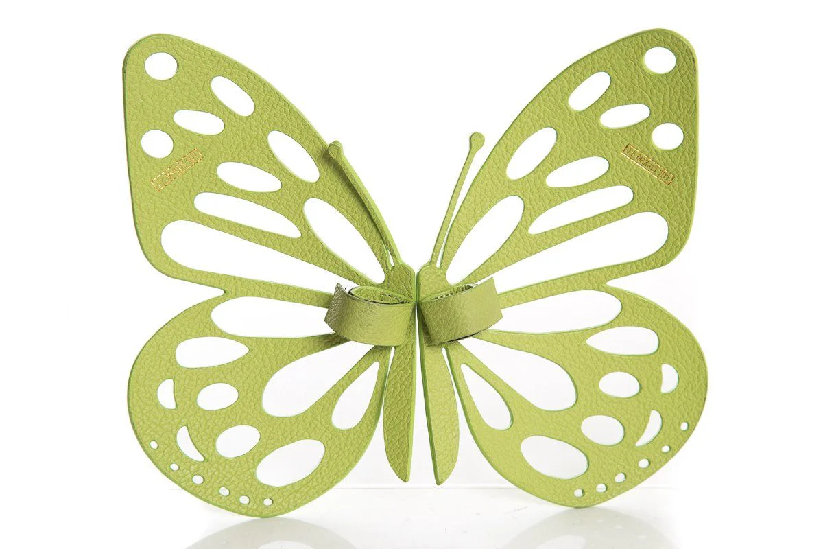 Le Marais 101 Green Butterfly Leather Handbag Embellishment - Image 3