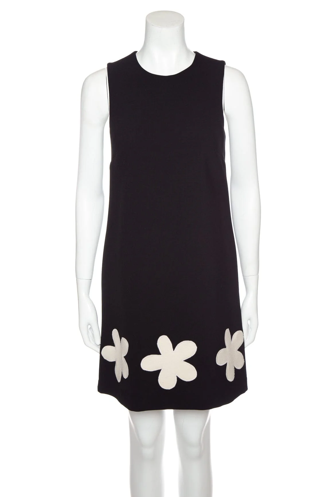 Lisa Perry Black Floral Embroidered Shift Dress SZ 0