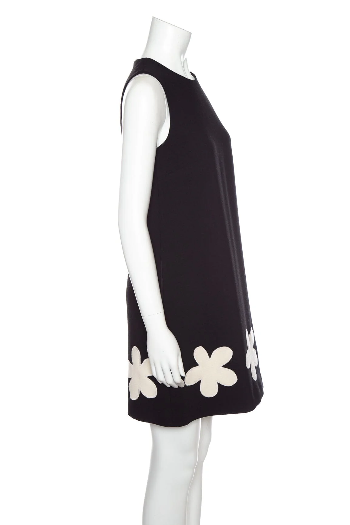 Lisa Perry Black Floral Embroidered Shift Dress SZ 0 - Image 2