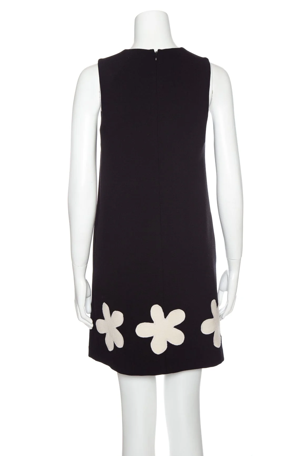 Lisa Perry Black Floral Embroidered Shift Dress SZ 0 - Image 3