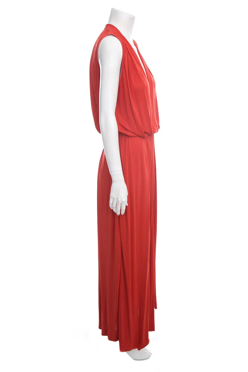 Loro Piana Red Maxi Dress SZ 42 - Image 2